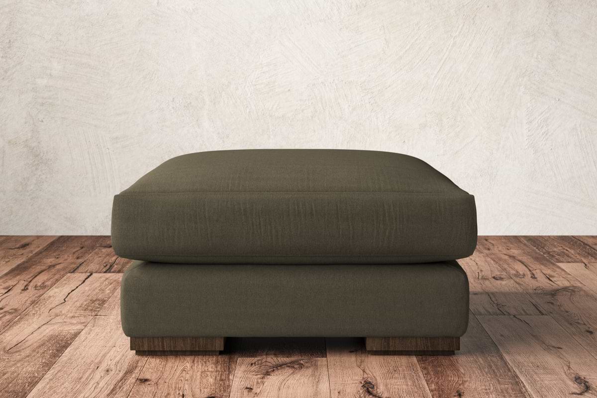 Guddu Medium Footstool - Recycled Cotton Fatigue-MAKE TO ORDER-Nkuku