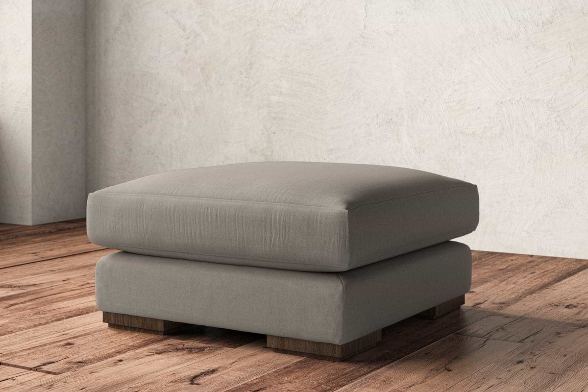 Guddu Medium Footstool - Recycled Cotton Flax