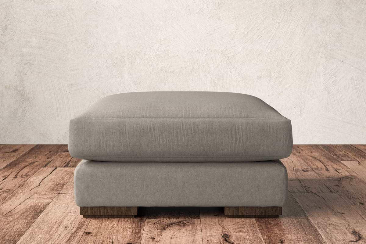Guddu Medium Footstool - Recycled Cotton Flax-MAKE TO ORDER-Nkuku