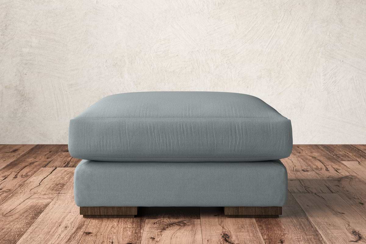 Guddu Medium Footstool - Recycled Cotton Horizon-MAKE TO ORDER-Nkuku