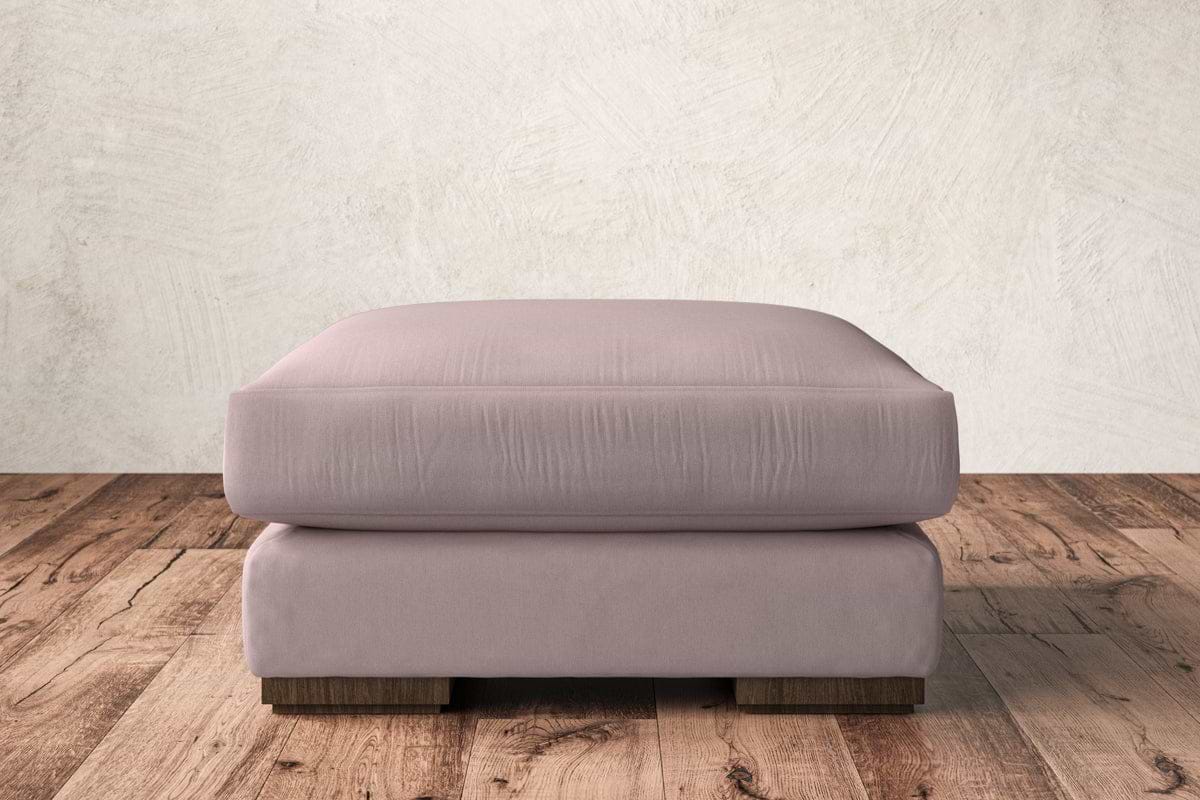 Guddu Medium Footstool - Recycled Cotton Lavender-MAKE TO ORDER-Nkuku