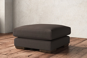 Guddu Medium Footstool - Recycled Cotton Mocha