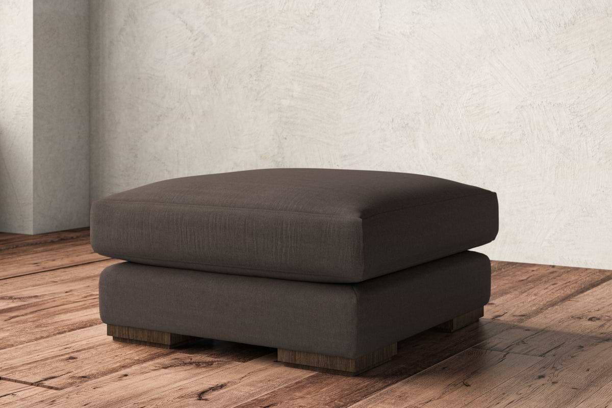 Guddu Medium Footstool - Recycled Cotton Mocha