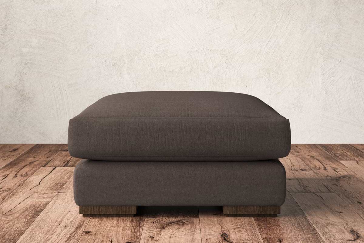 Guddu Medium Footstool - Recycled Cotton Mocha-MAKE TO ORDER-Nkuku
