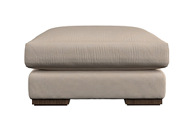 Guddu Medium Footstool - Recycled Cotton Natural