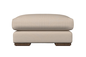 Guddu Medium Footstool - Recycled Cotton Natural