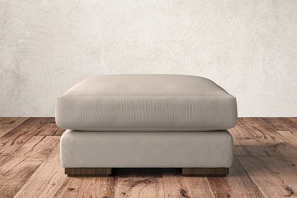 Guddu Medium Footstool - Recycled Cotton Natural