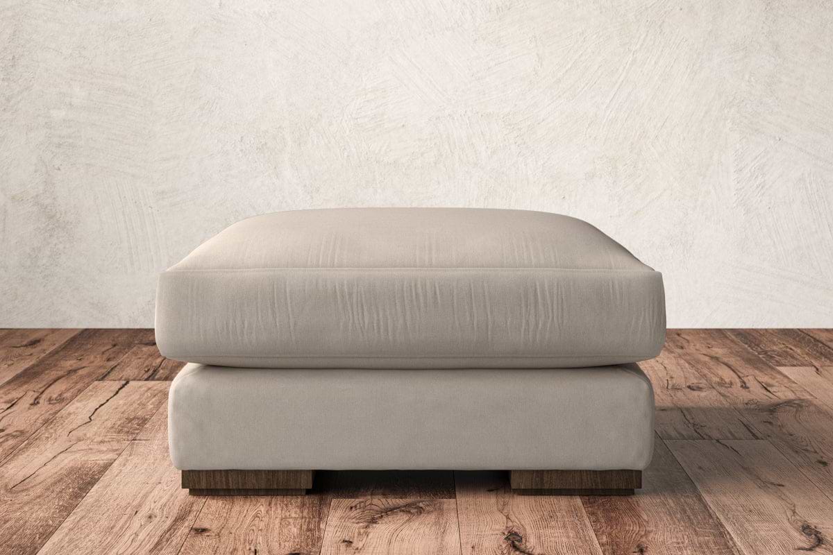 Guddu Medium Footstool - Recycled Cotton Natural