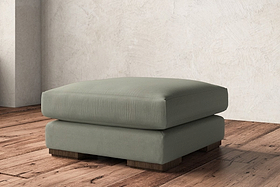 Guddu Medium Footstool - Recycled Cotton Seaspray