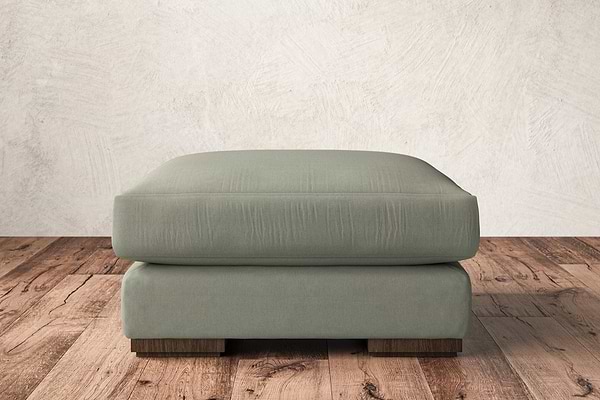 Guddu Medium Footstool - Recycled Cotton Seaspray