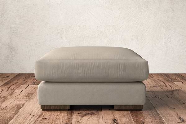 Guddu Medium Footstool - Recycled Cotton Stone