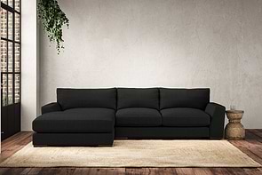 Guddu Medium Left Hand Chaise Sofa - Brera Linen Charcoal