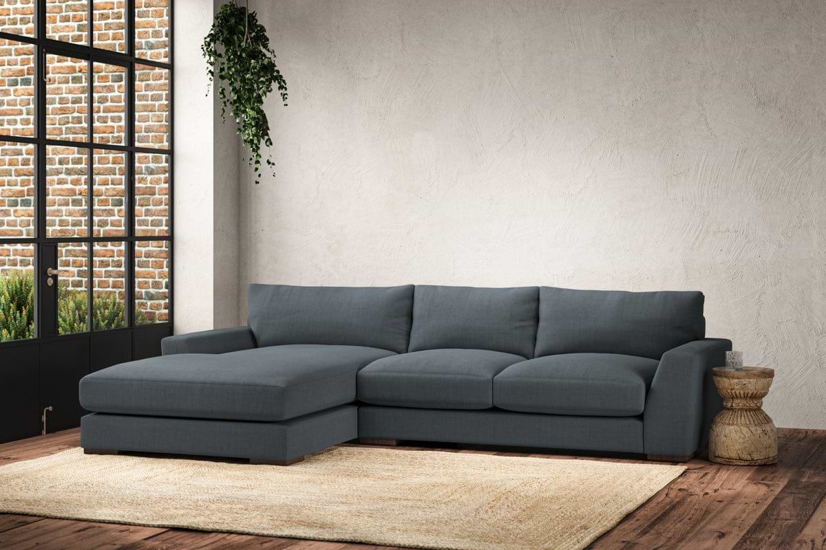 Guddu Medium Left Hand Chaise Sofa - Brera Linen Dusk