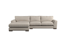 Guddu Medium Left Hand Chaise Sofa - Brera Linen Indigo