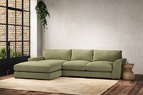 Guddu Medium Left Hand Chaise Sofa - Brera Linen Sage