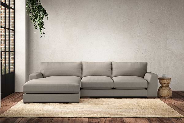 Guddu Medium Left Hand Chaise Sofa - Recycled Cotton Flax