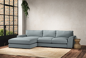 Guddu Medium Left Hand Chaise Sofa - Recycled Cotton Horizon