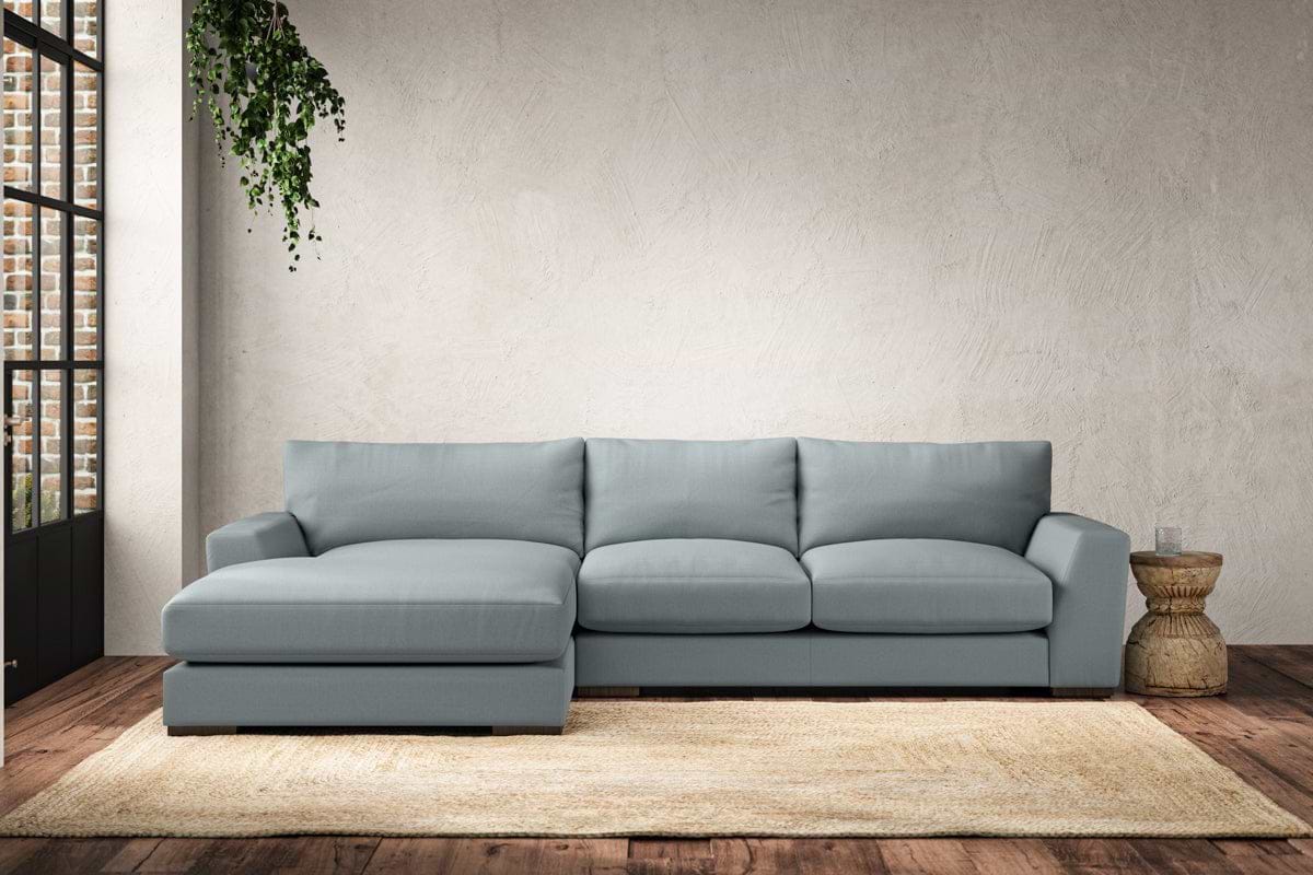 Guddu Medium Left Hand Chaise Sofa - Recycled Cotton Horizon-MAKE TO ORDER-Nkuku