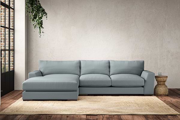 Guddu Medium Left Hand Chaise Sofa - Recycled Cotton Horizon