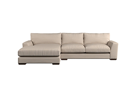 Guddu Medium Left Hand Chaise Sofa - Recycled Cotton Thunder
