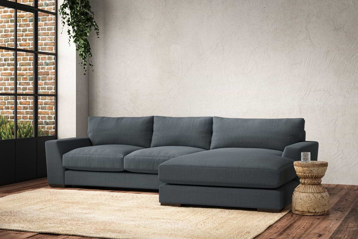 Guddu Medium Right Hand Chaise Sofa - Brera Linen Dusk