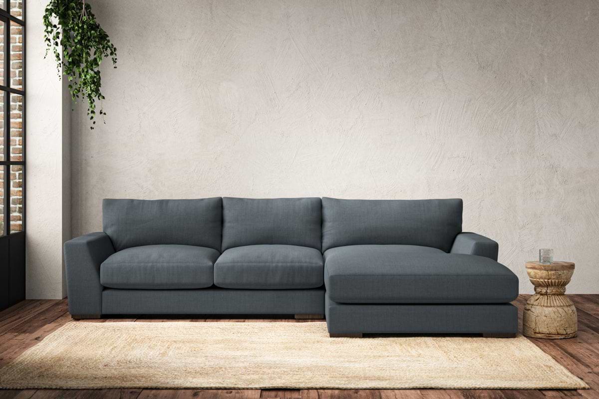 Guddu Medium Right Hand Chaise Sofa - Brera Linen Dusk-MAKE TO ORDER-Nkuku