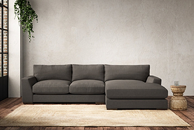 Guddu Medium Right Hand Chaise Sofa - Brera Linen Granite