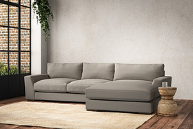 Guddu Medium Right Hand Chaise Sofa - Recycled Cotton Flax