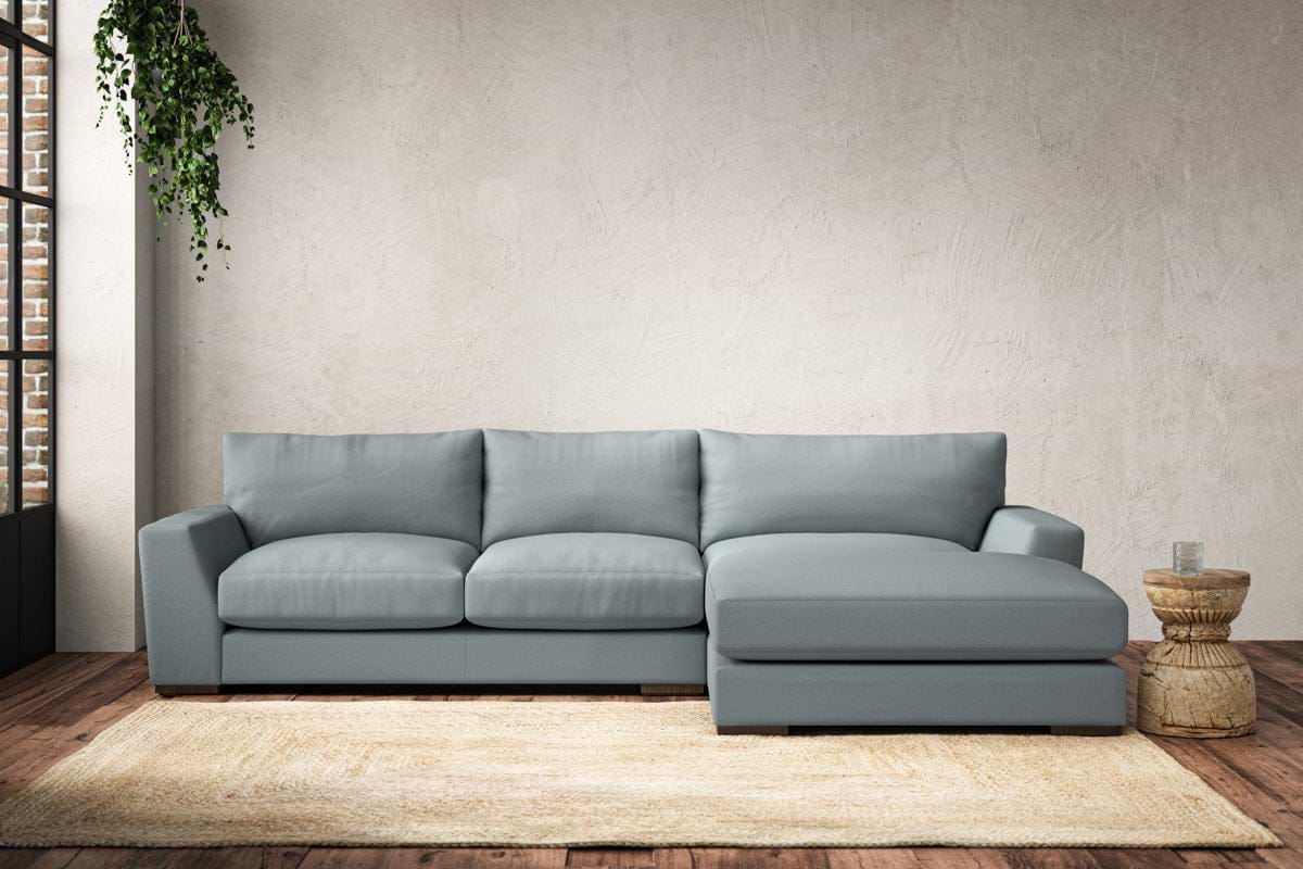 Guddu Medium Right Hand Chaise Sofa - Recycled Cotton Horizon-MAKE TO ORDER-Nkuku