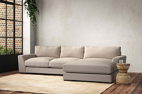 Guddu Medium Right Hand Chaise Sofa - Recycled Cotton Natural