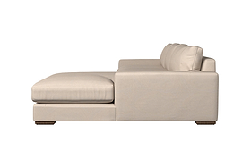 Guddu Medium Right Hand Chaise Sofa - Recycled Cotton Natural