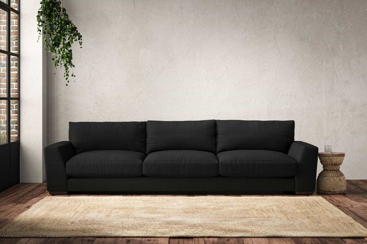 Guddu Super Grand Sofa - Brera Linen Charcoal-MAKE TO ORDER-Nkuku