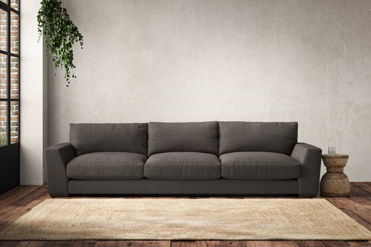 Guddu Super Grand Sofa - Brera Linen Granite-MAKE TO ORDER-Nkuku