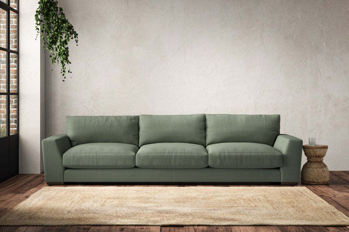 Guddu Super Grand Sofa - Brera Linen Jade-MAKE TO ORDER-Nkuku