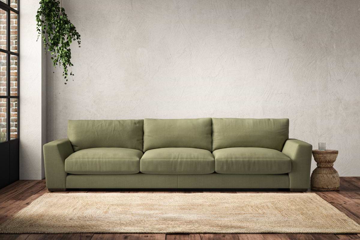 Guddu Super Grand Sofa - Brera Linen Sage-MAKE TO ORDER-Nkuku