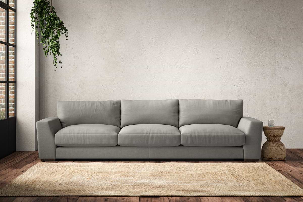 Guddu Super Grand Sofa - Brera Linen Smoke-MAKE TO ORDER-Nkuku