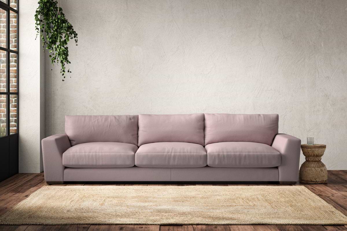 Guddu Super Grand Sofa - Recycled Cotton Lavender-MAKE TO ORDER-Nkuku