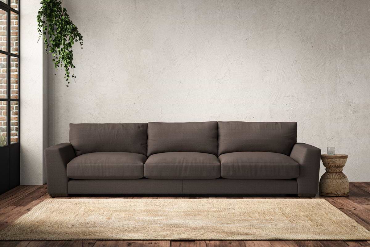 Guddu Super Grand Sofa - Recycled Cotton Mocha-MAKE TO ORDER-Nkuku