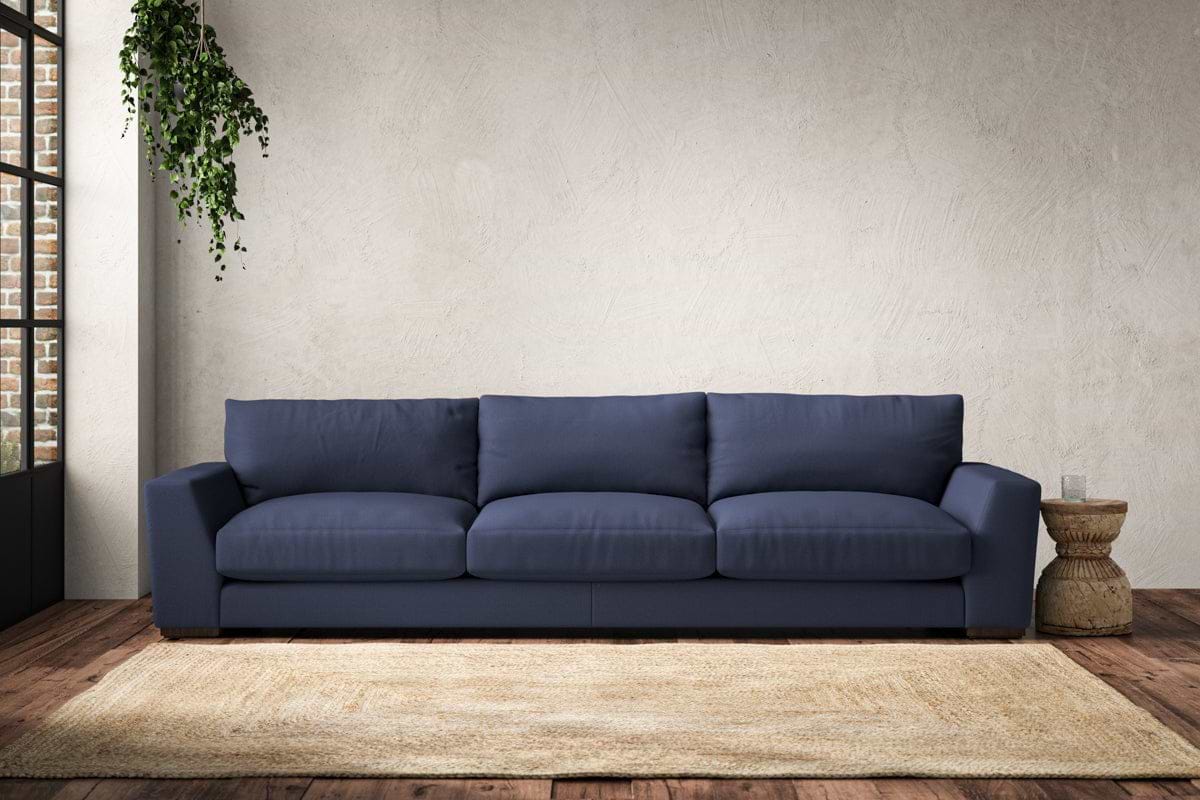 Guddu Super Grand Sofa - Recycled Cotton Navy-MAKE TO ORDER-Nkuku