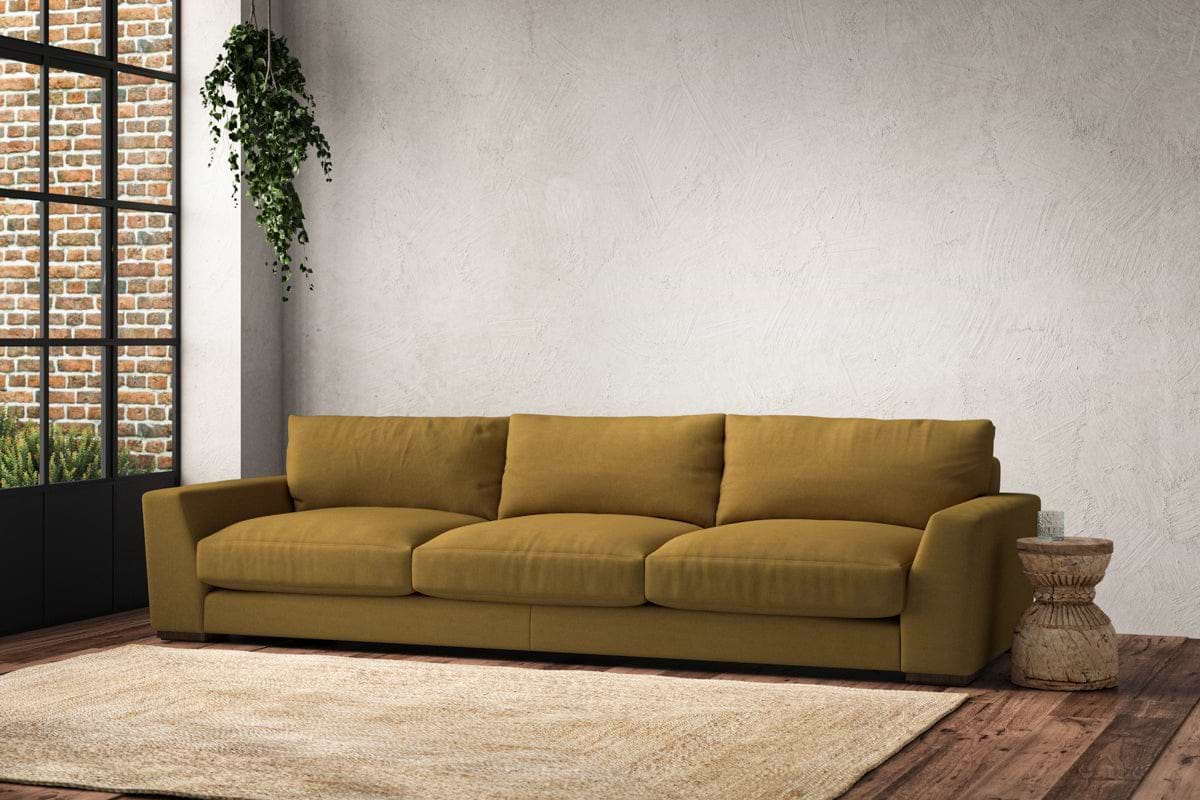 Guddu Super Grand Sofa - Recycled Cotton Ochre