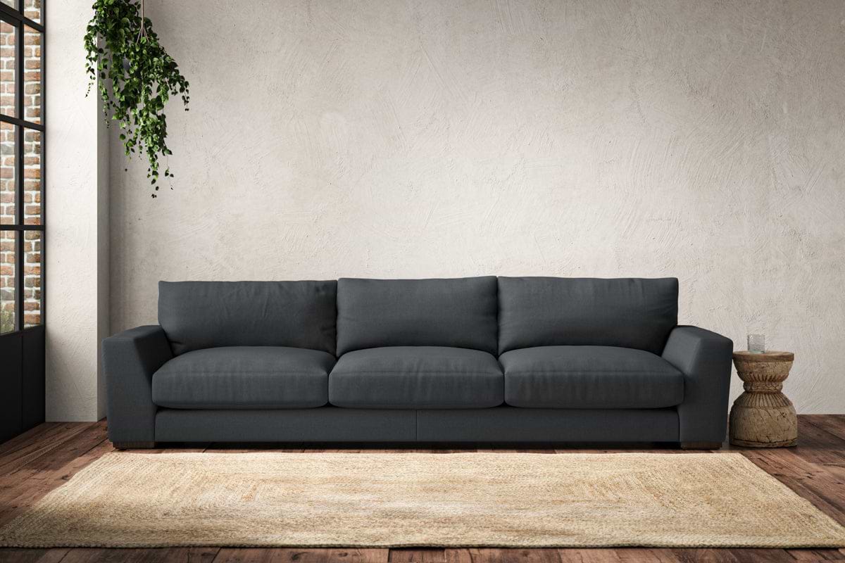 Guddu Super Grand Sofa - Recycled Cotton Thunder-MAKE TO ORDER-Nkuku