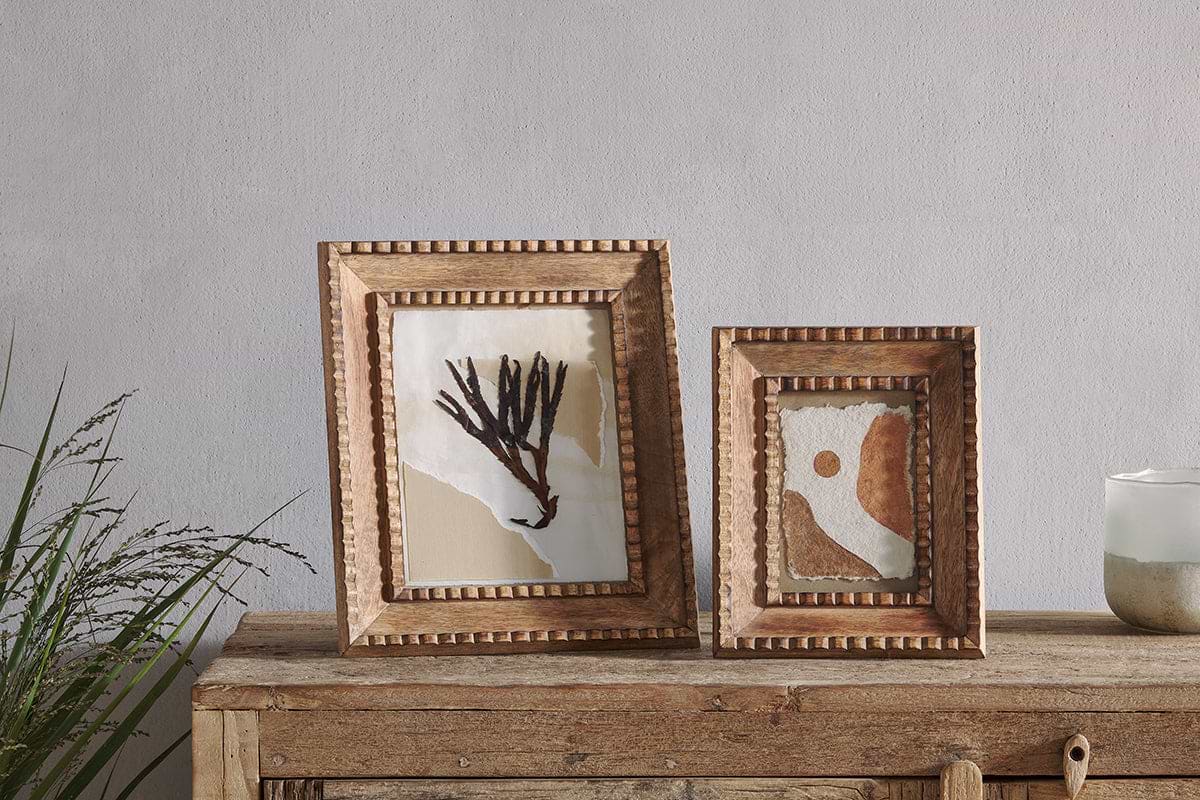 Hansika Mango Wood Frame - Natural-DECORATIVE ACCESSORIES-Nkuku
