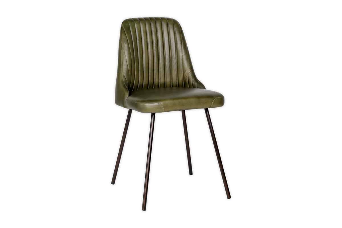 Harsha Leather Dining Chair - Rich Green-SEATING-Nkuku