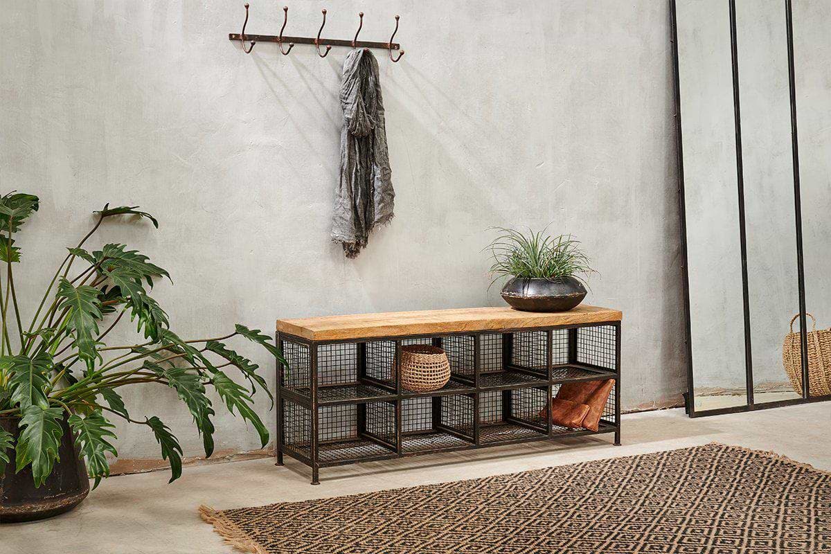 Hasa Industrial Storage Bench-SEATING-Nkuku