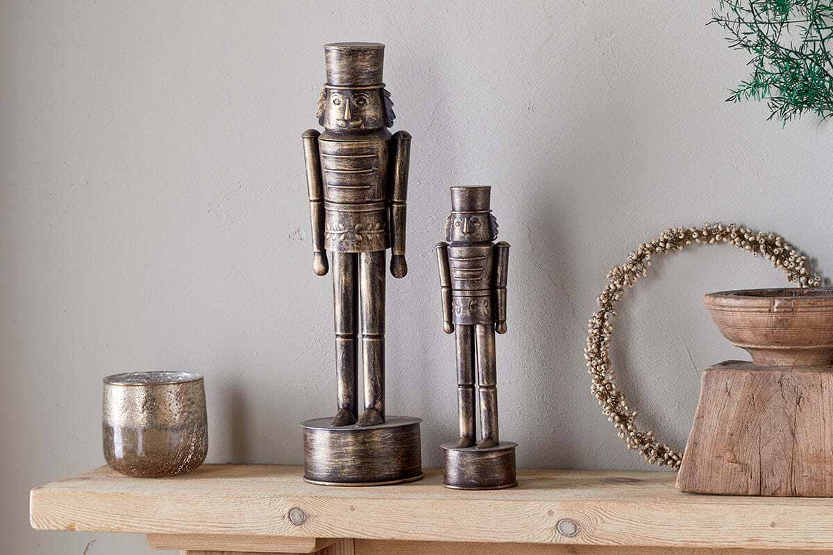Imay Nutcracker - Antique Brass-CHRISTMAS DECORATIONS-Nkuku