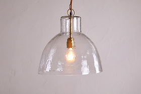 Inayah Recycled Glass Pendant - Clear-LIGHTS-Nkuku