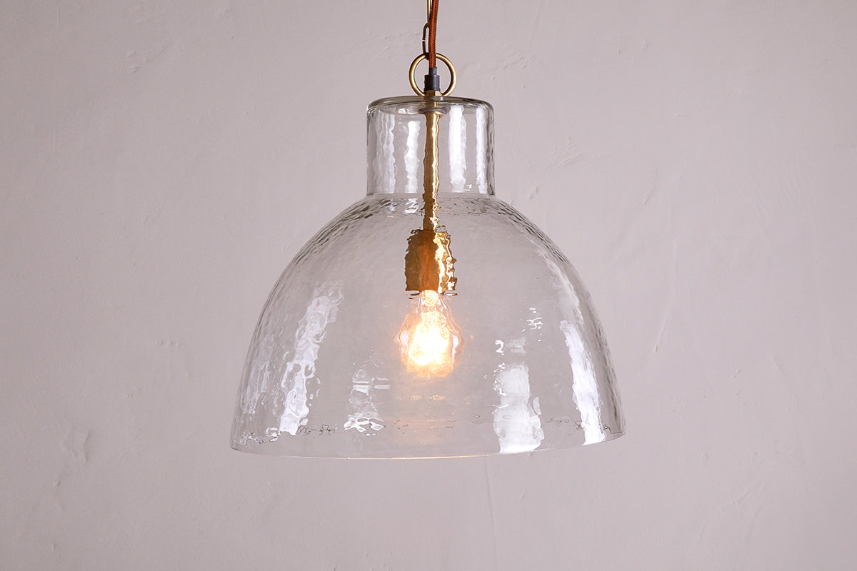 Inayah Recycled Glass Pendant - Clear-LIGHTS-Nkuku