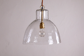 Inayah Recycled Glass Pendant - Clear-LIGHTS-Nkuku