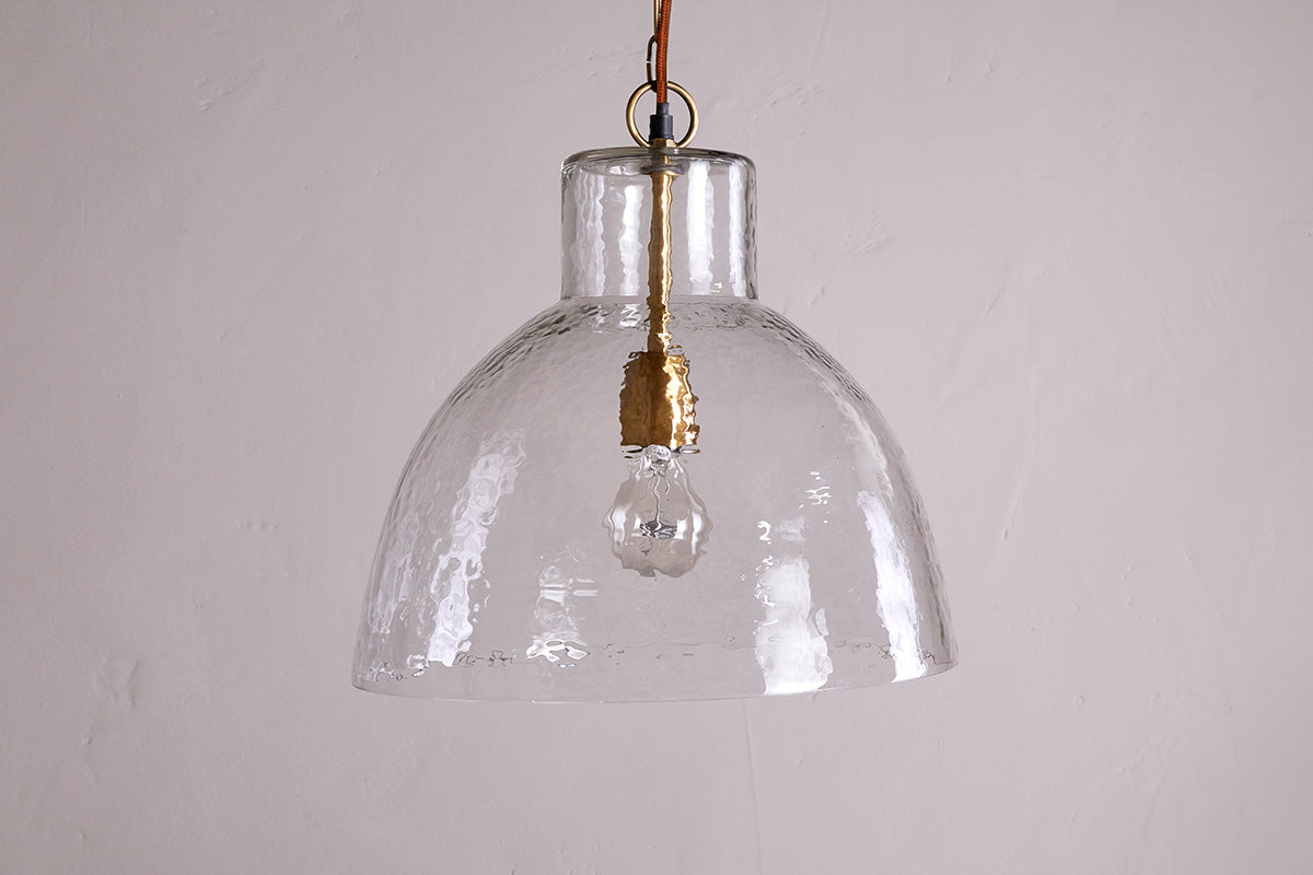 Inayah Recycled Glass Pendant - Clear-LIGHTS-Nkuku