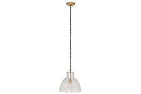 Inayah Recycled Glass Pendant - Clear-LIGHTS-Nkuku